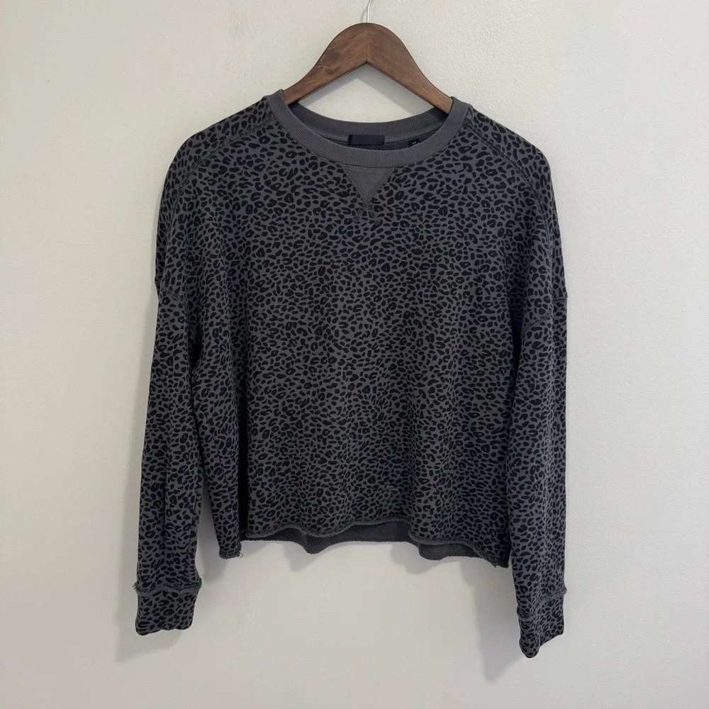 ATM Anthony Thomas Melillo French Terry Leopard Print Sweater
